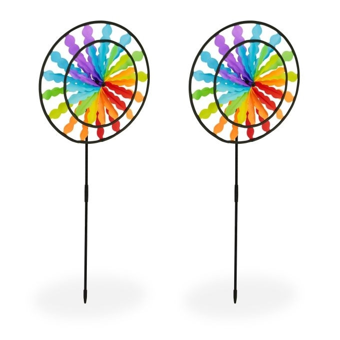 Juego de 2 ruedas de viento arcoíris
