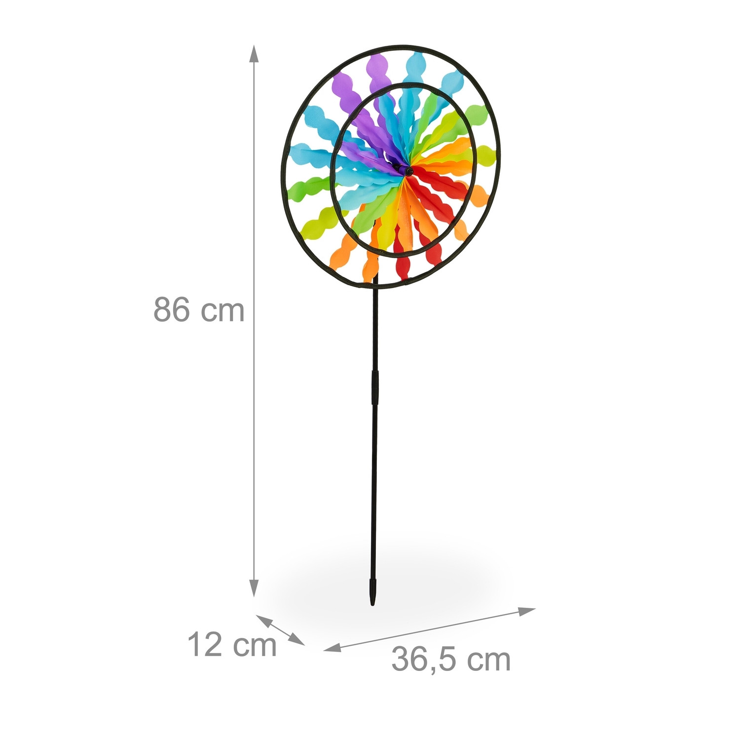 Juego de 2 ruedas de viento arcoíris