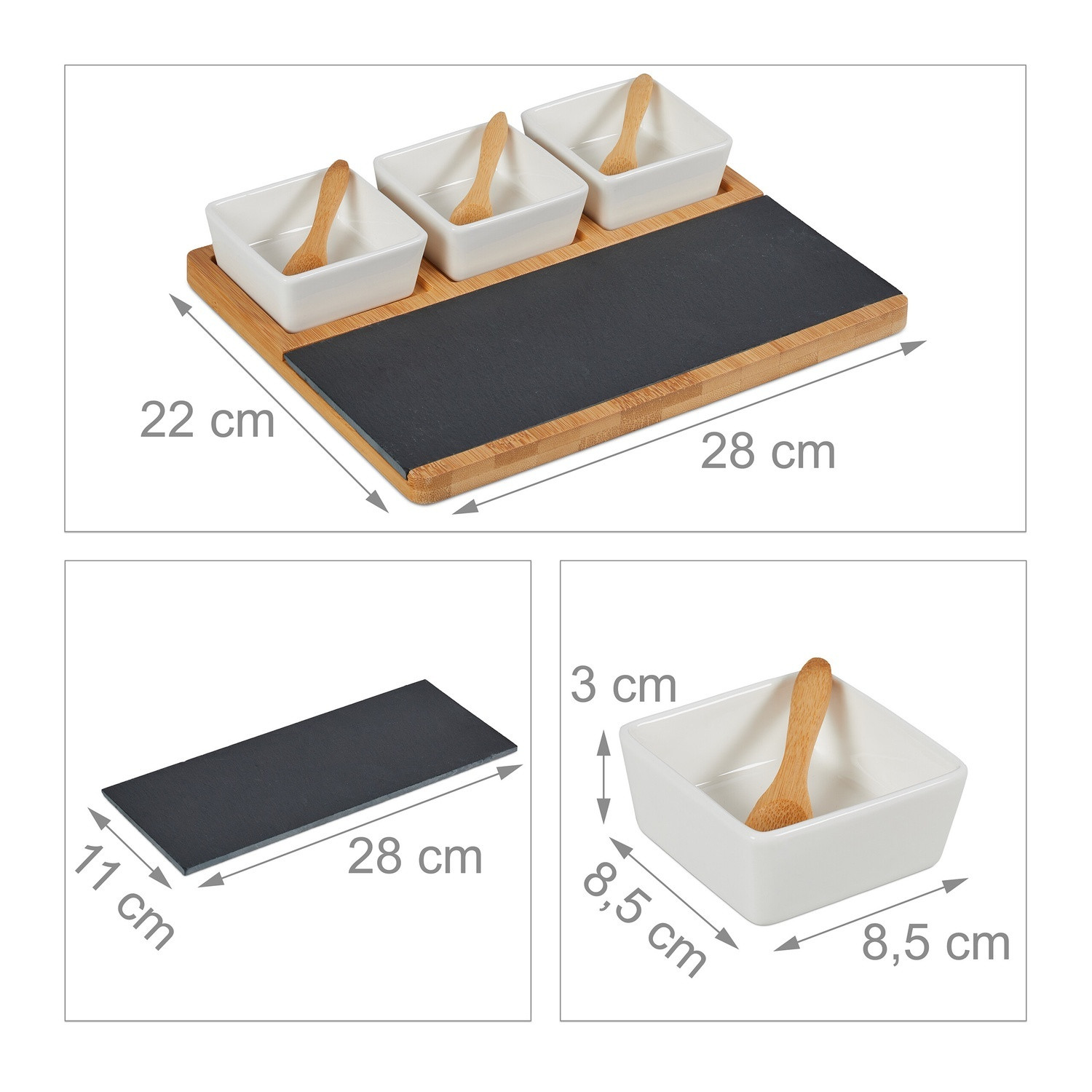 Servierschalen 8-teilig mit Tablett