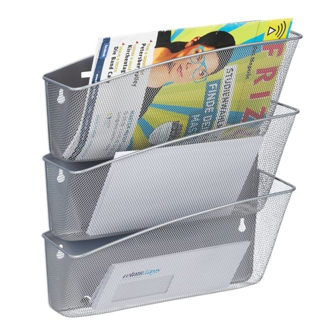 Krantenhouder wandset van 3