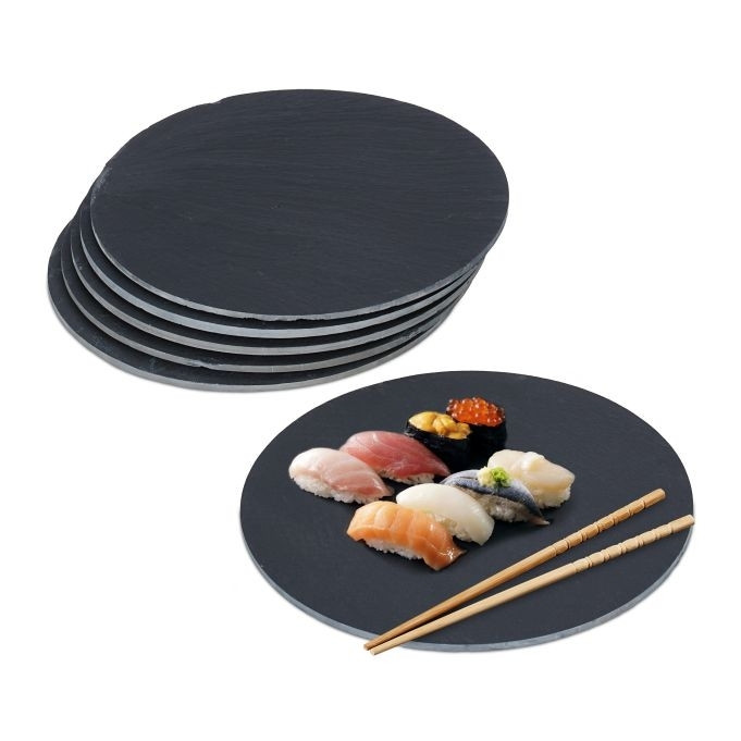 Runde Schieferplatten 6er Set