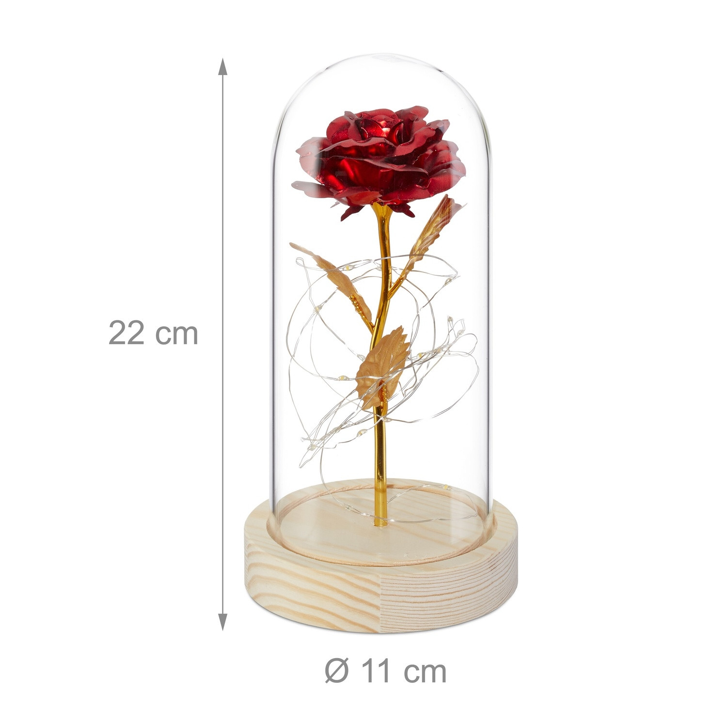 Rosa eterna em um copo