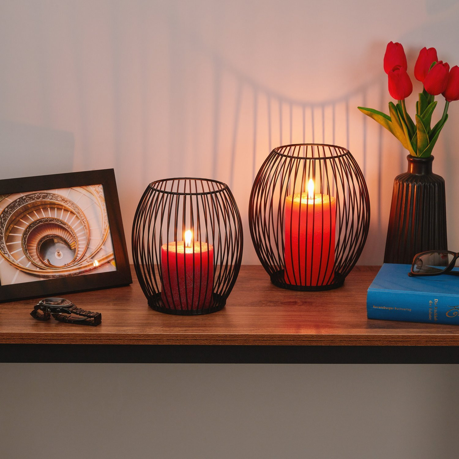 Candelabro ovalado, 2 piezas