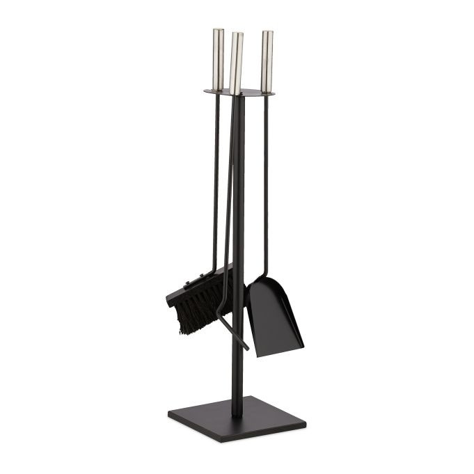 Ensemble de cheminée 4 pièces en noir