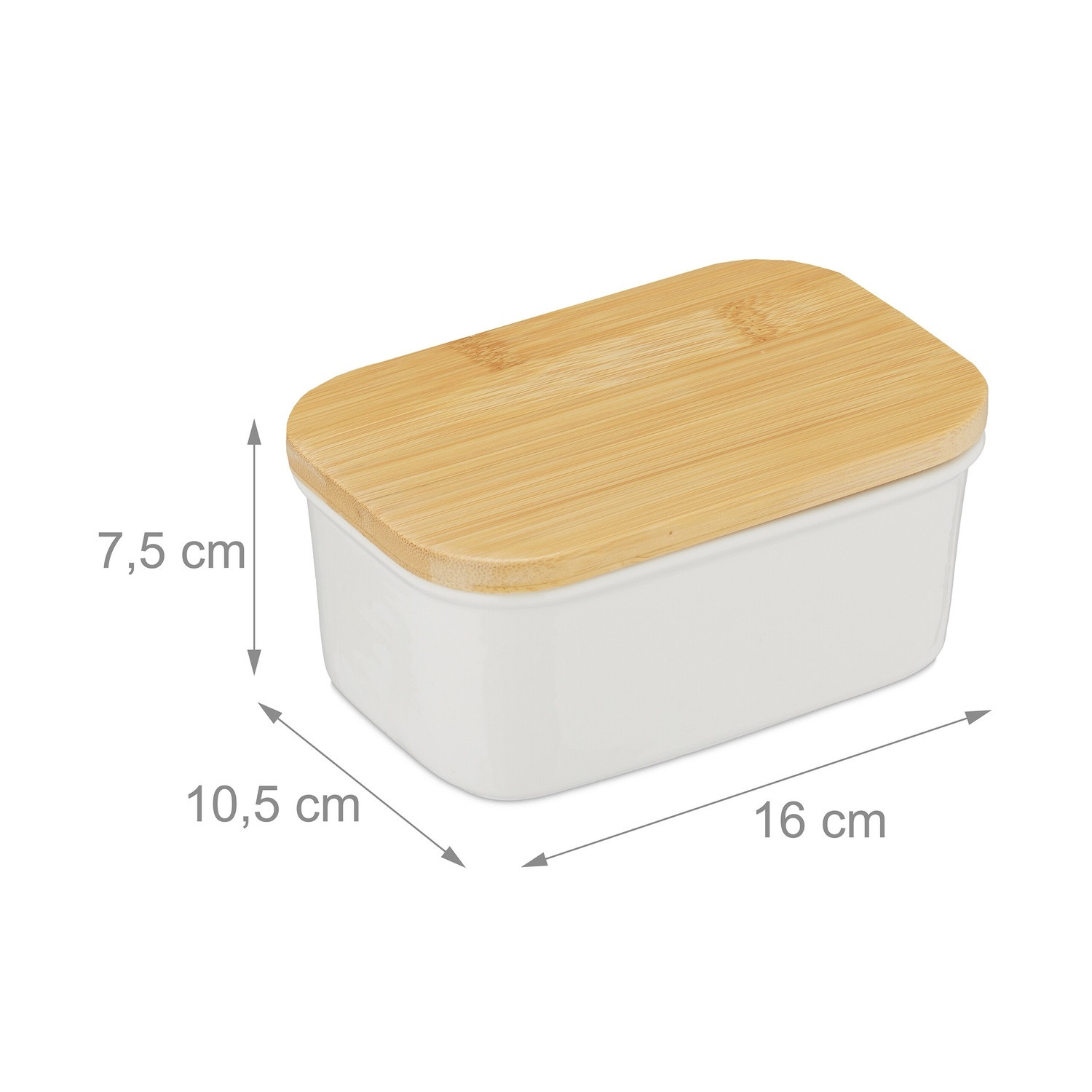 Butter dish ceramic & bamboo