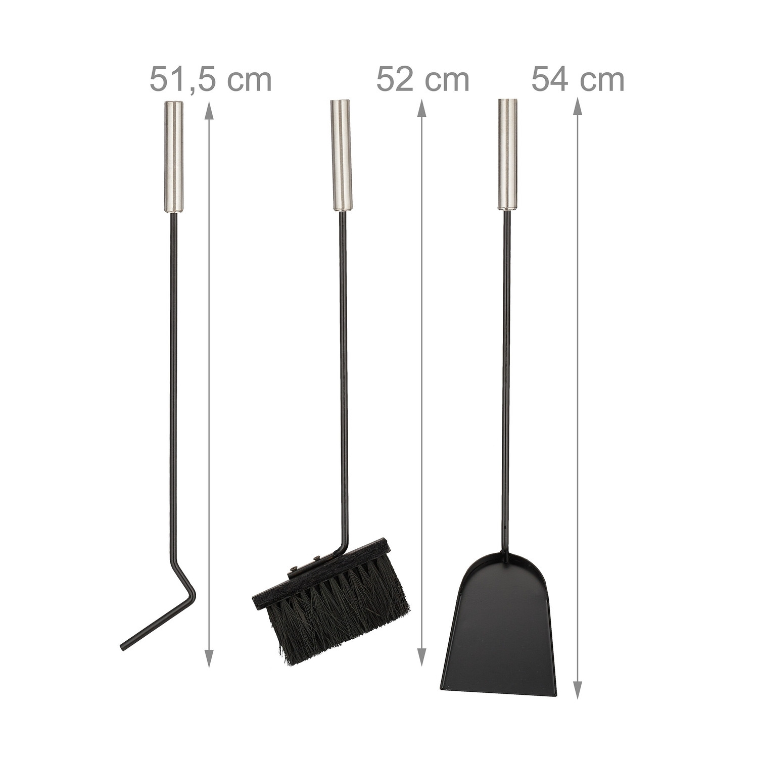 Ensemble de cheminée 4 pièces en noir