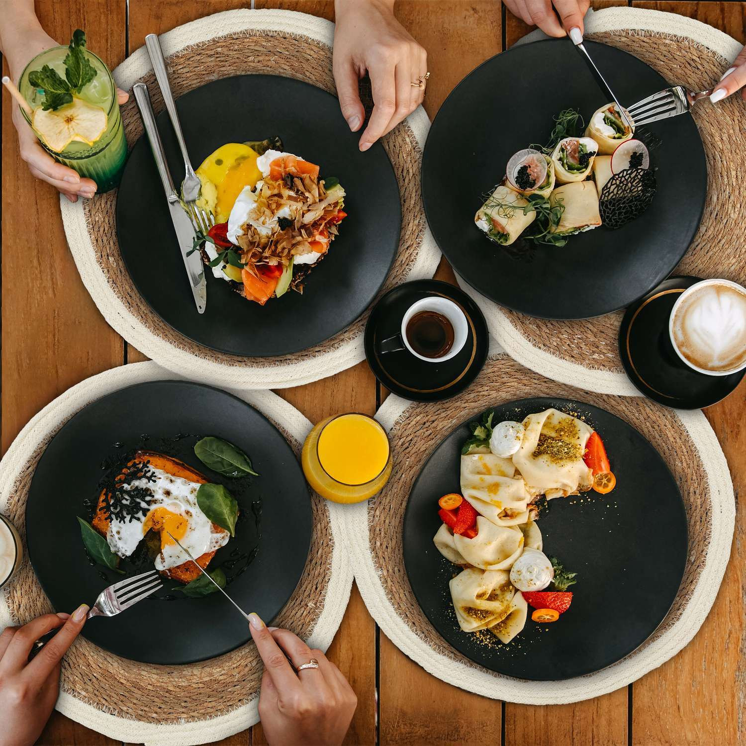 Gewebte Tischsets 4-teilig