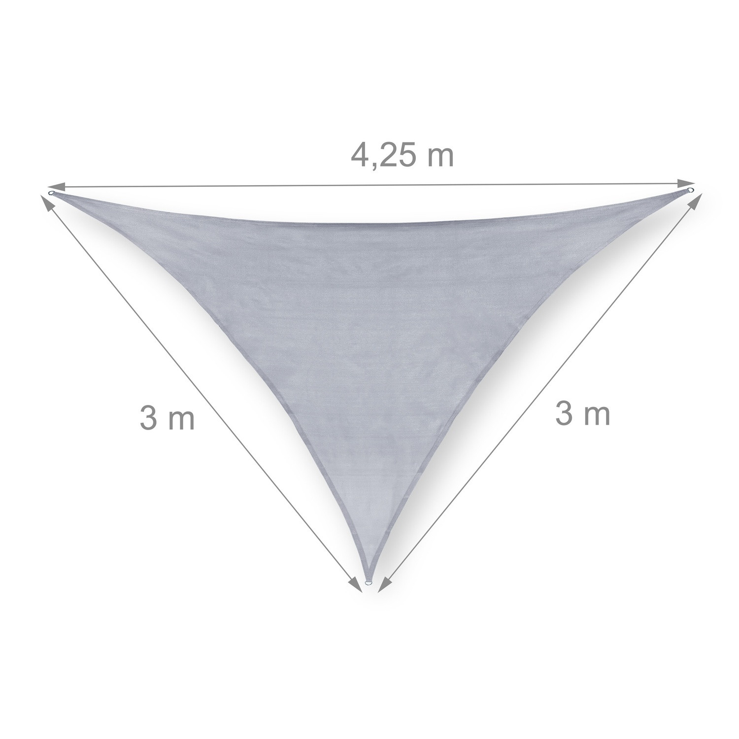 Vela solar em polietileno triangular cinza claro