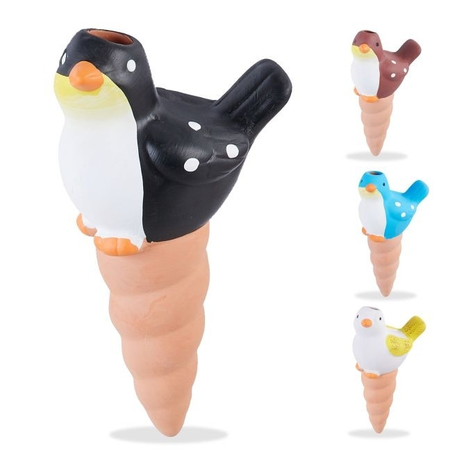 Pássaro com cone de barro, conjunto de 4