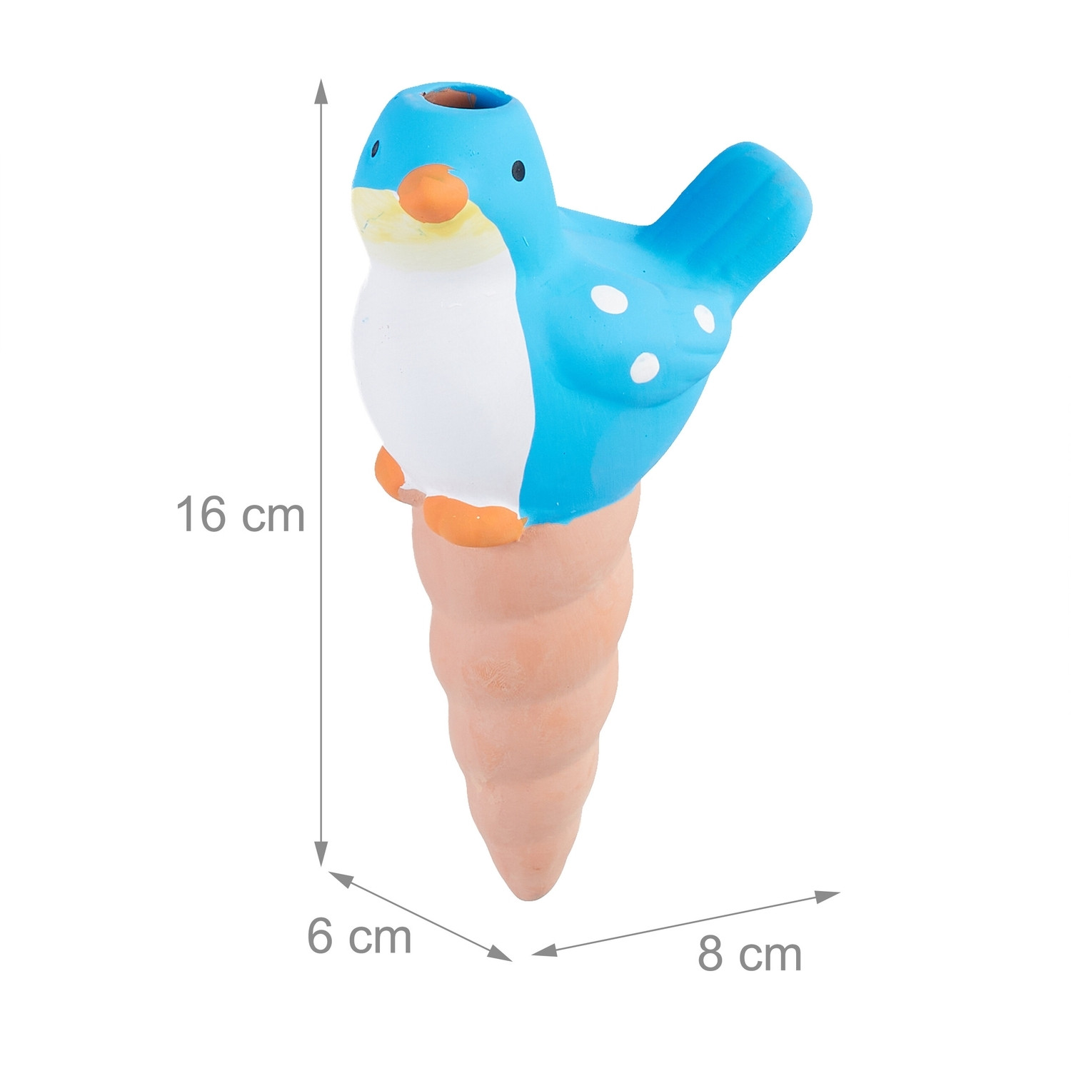 Pássaro com cone de barro, conjunto de 4