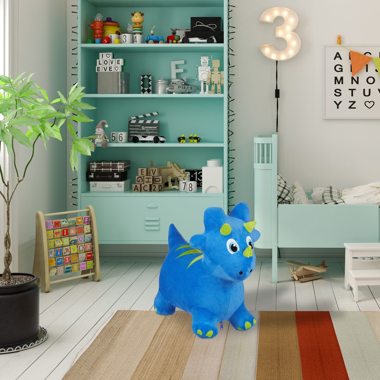 Springend dino-dier met deksel