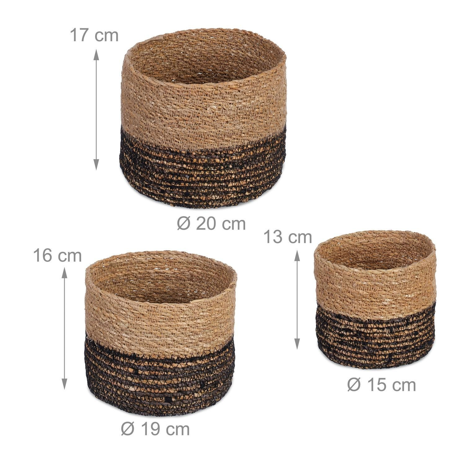 Cestini portaoggetti, set da 3, alghe