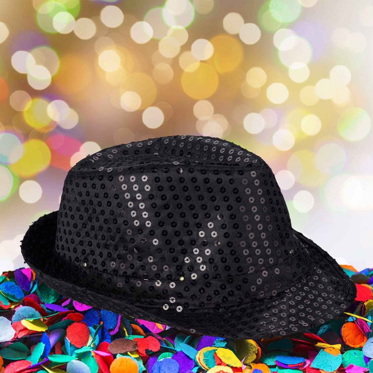 Cappelli con paillettes LED, set da 2