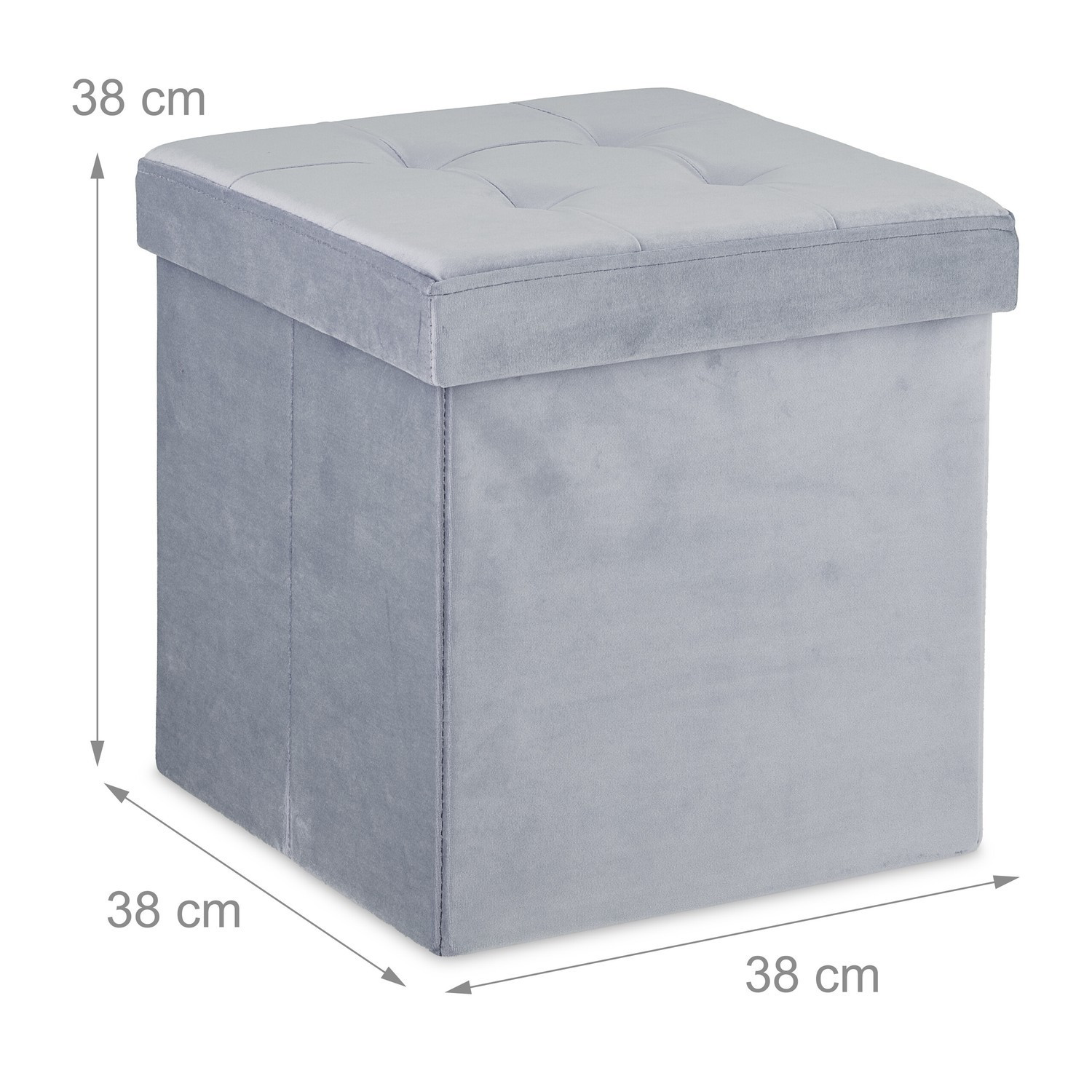 Tabouret en velours gris