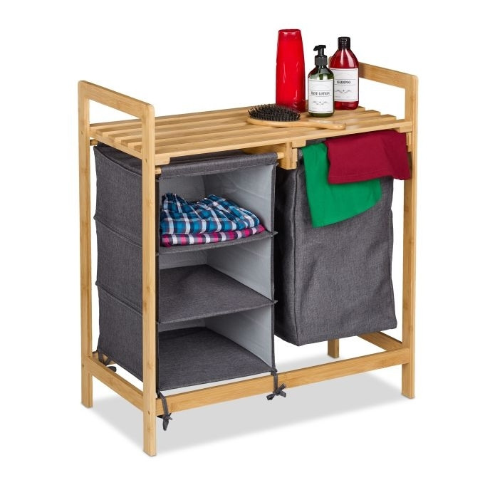 Support pour panier à linge à 3 compartiments