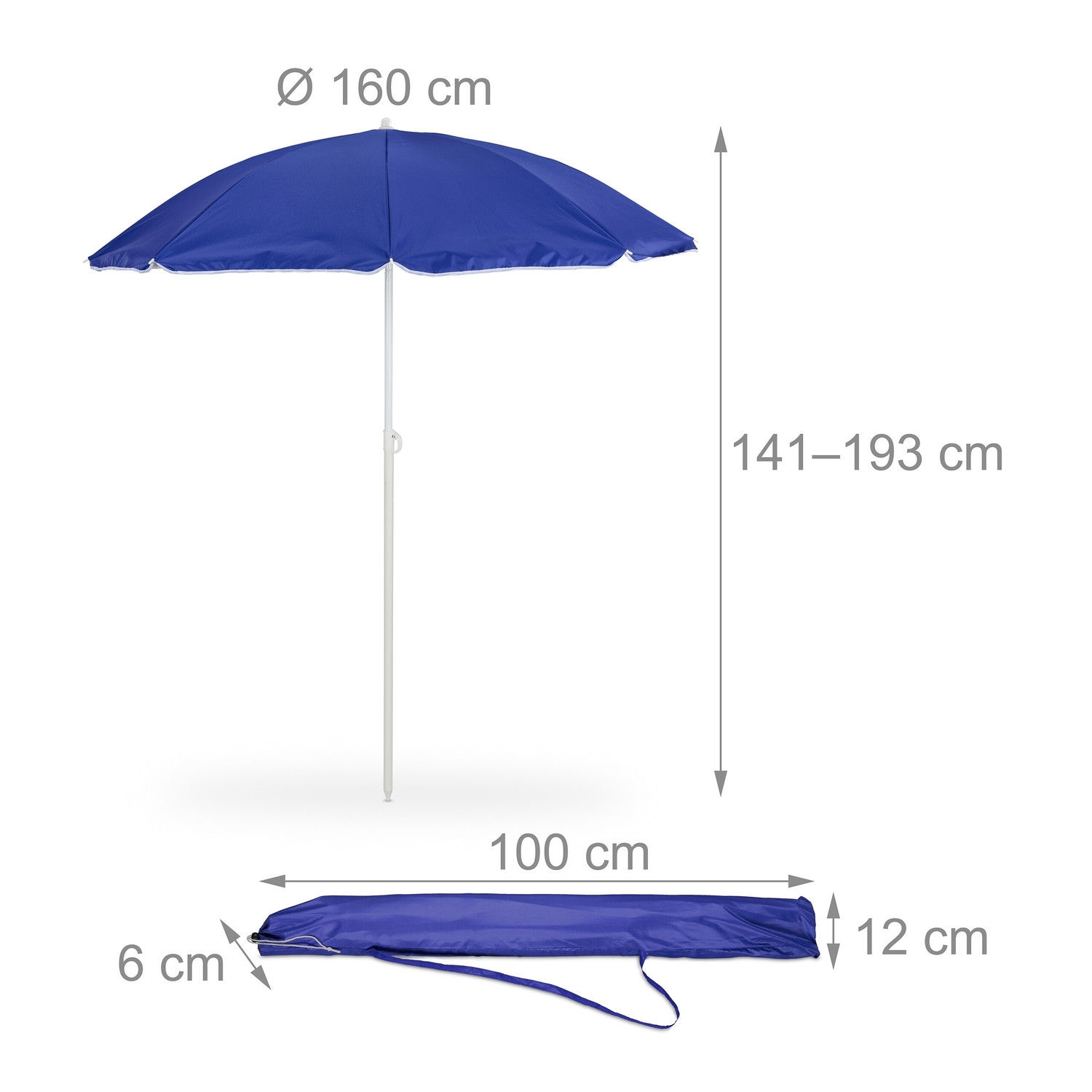 Guarda-sol azul 160 cm