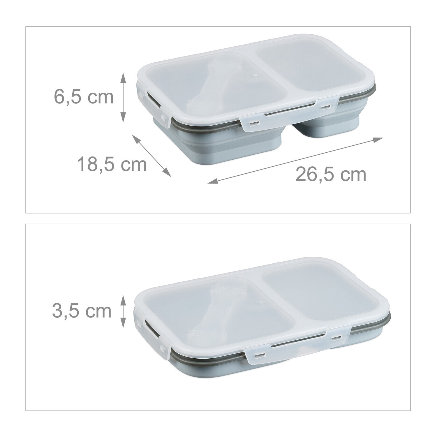 Faltbare Lunchbox mit 2 Fächern