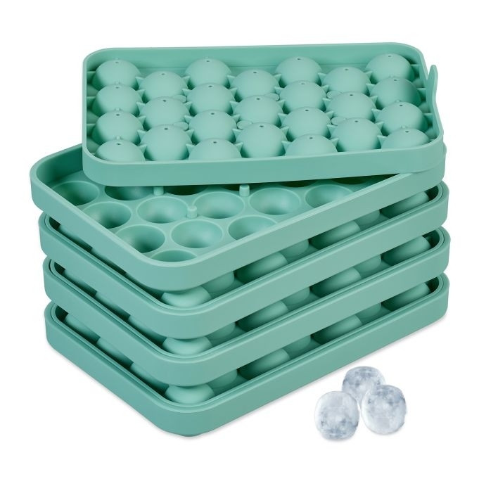 Runde Eiswürfelform aus Silikon, 4er-Set