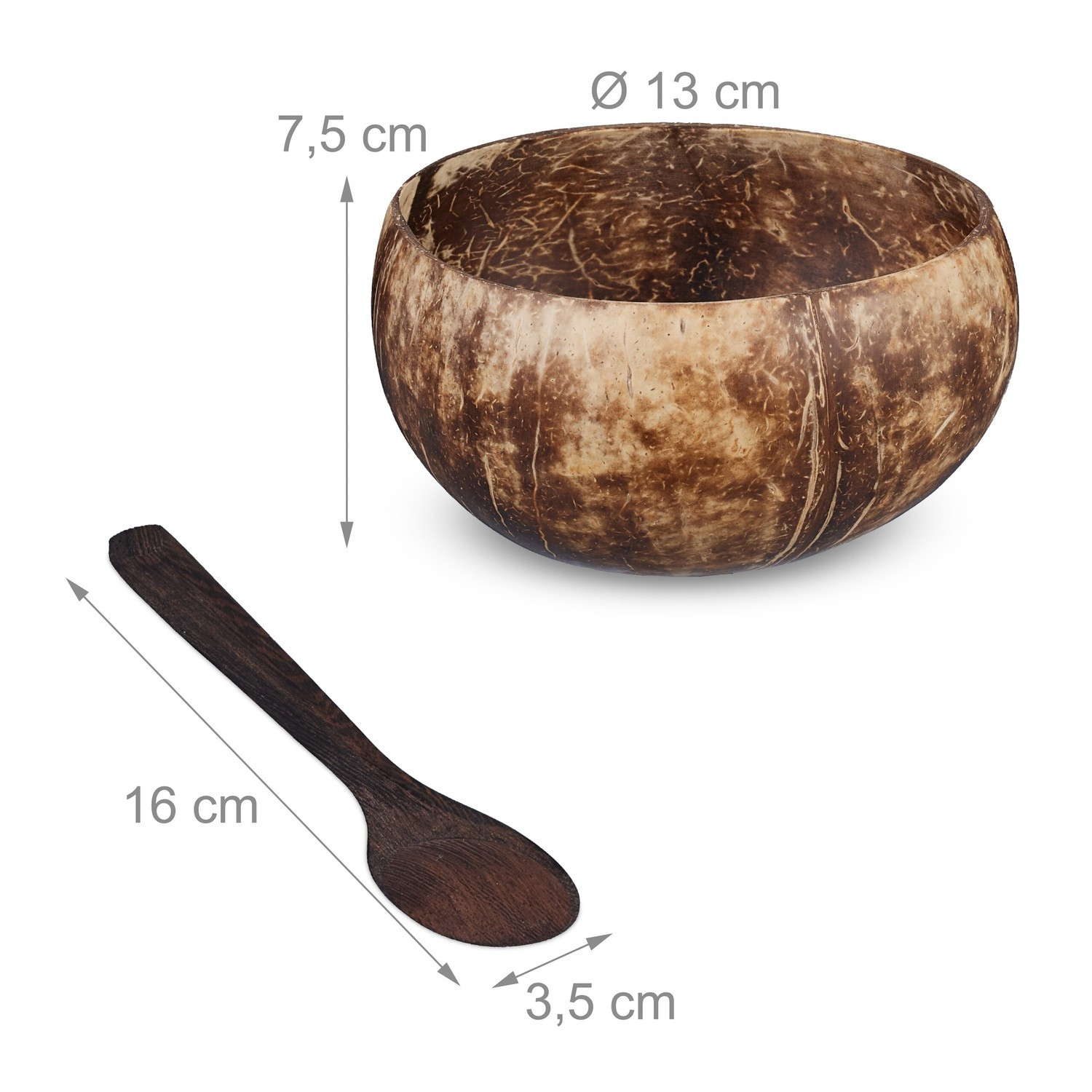 Conjunto de 2 tigelas de coco
