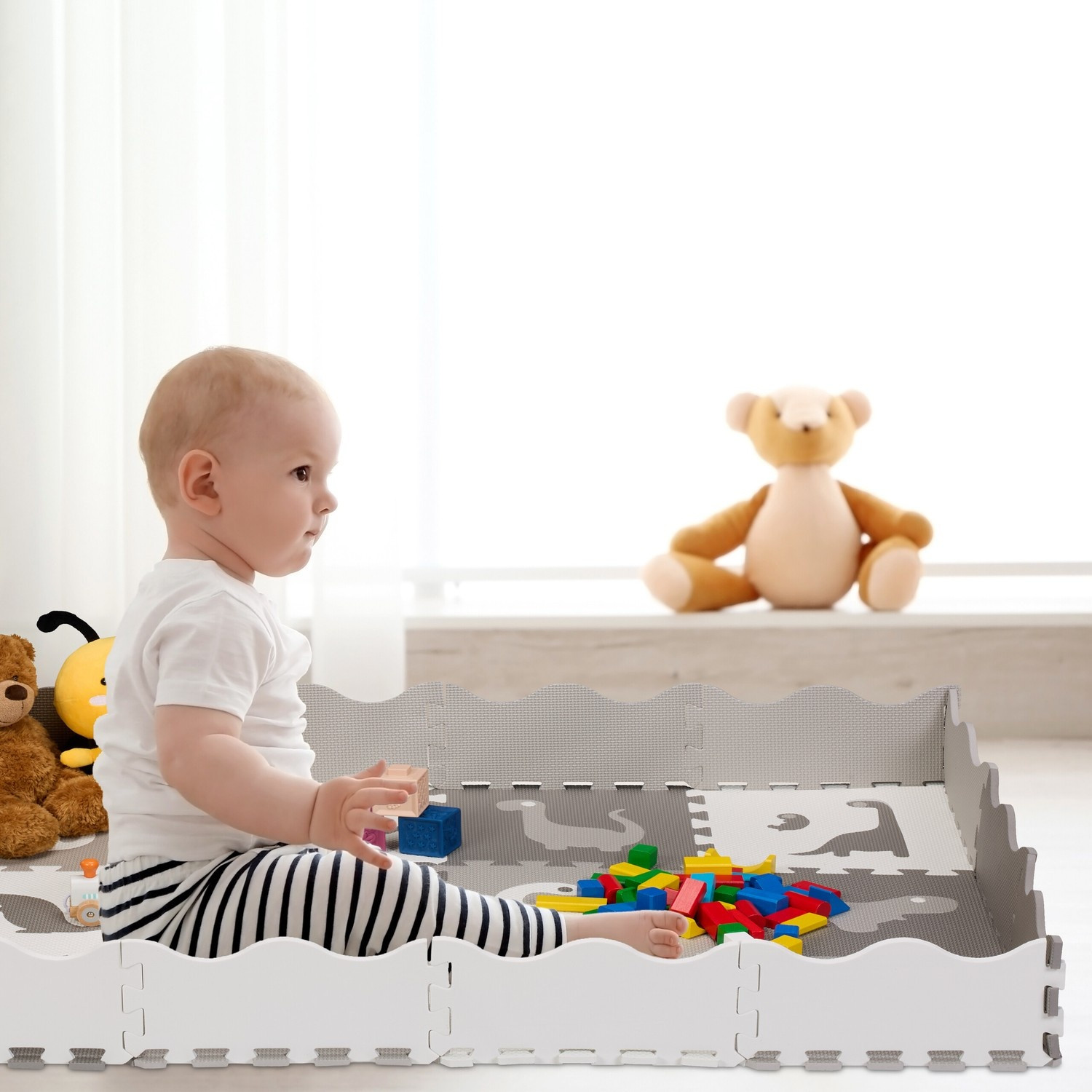 Dinosaurus puzzelmat met rand