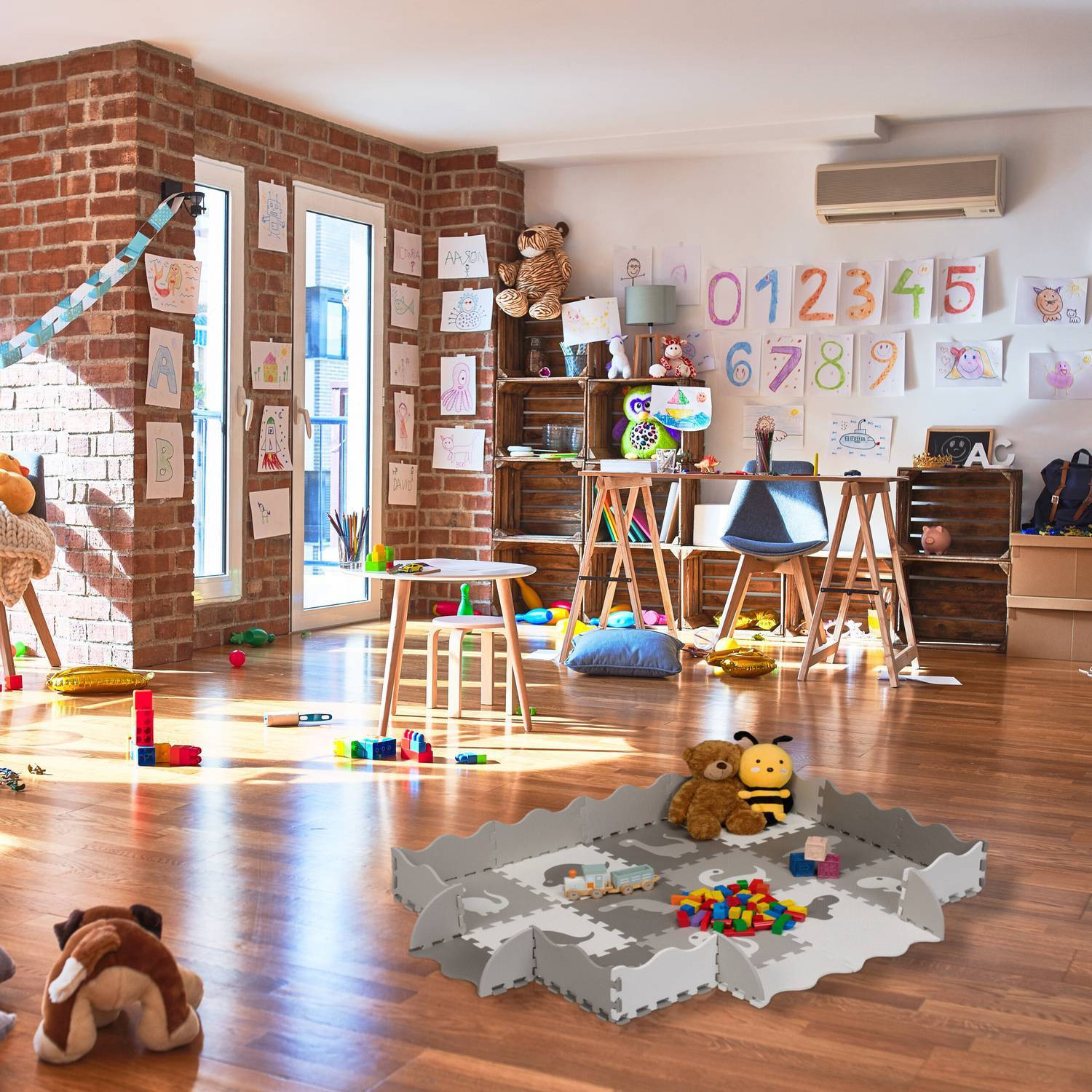 Dinosaurier-Puzzlematte mit Rand