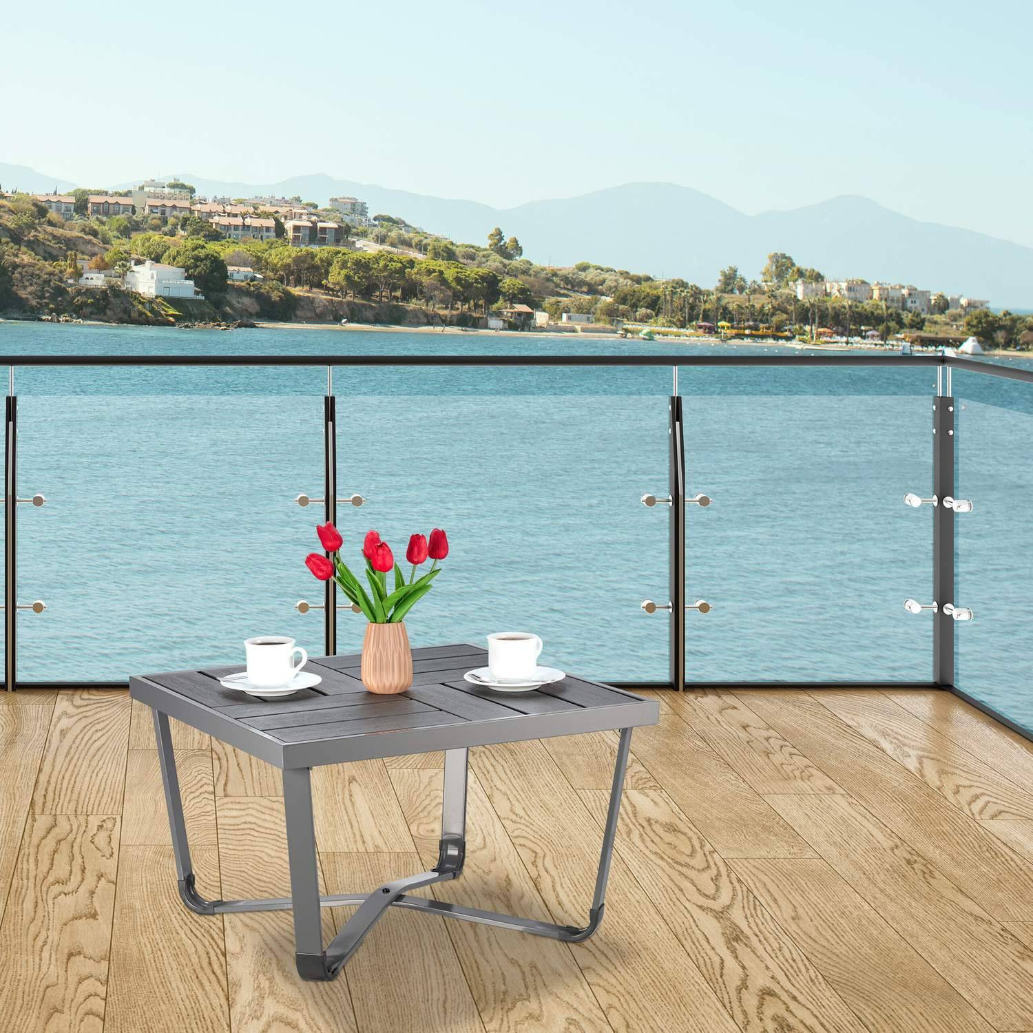 Table de balcon aspect bois