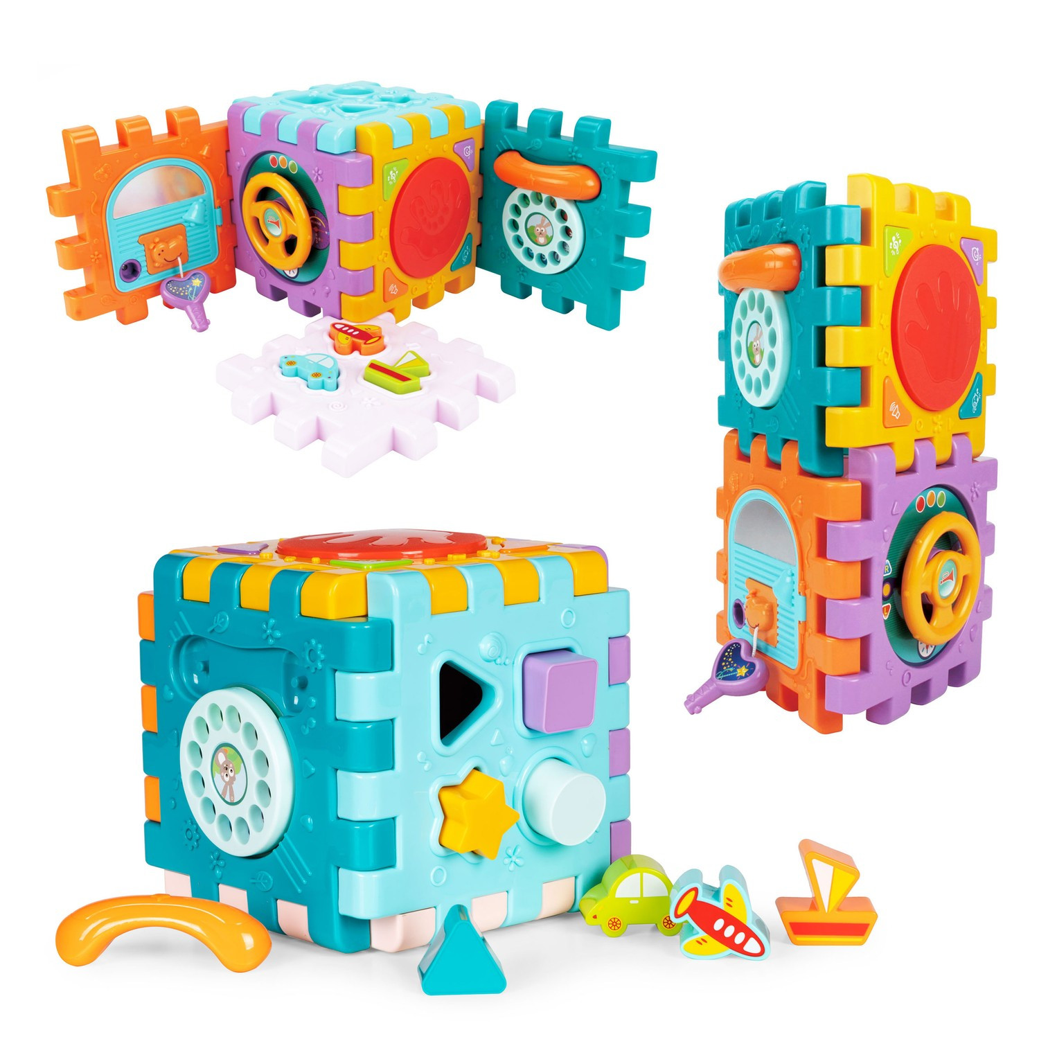 Educational cube interactive sound sorter 6in1