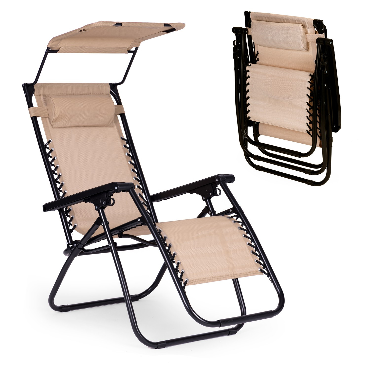 Adjustable garden bed with canopy - beige
