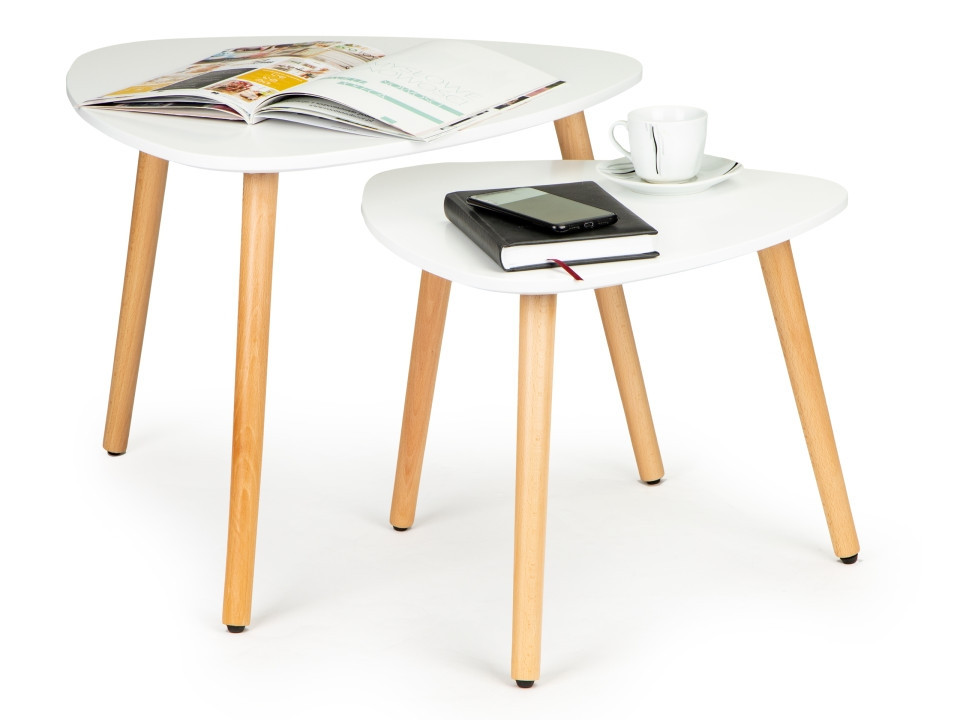 Coffee table set 2-pack, white Scandinavian design