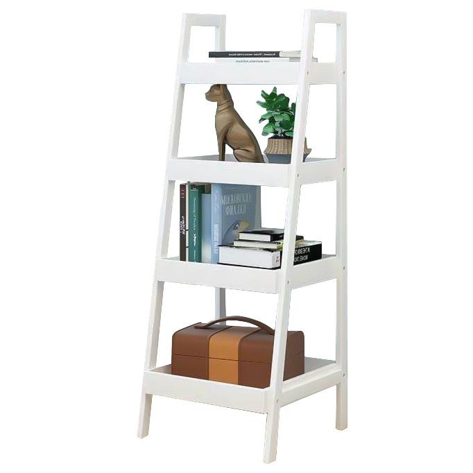 Libreria Bianca con Scaletta e 4 Ripiani