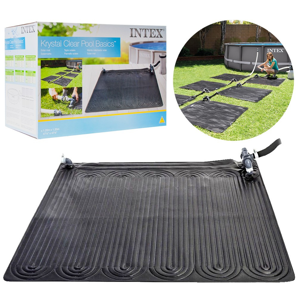 Solar heating mat for efficient pool heating