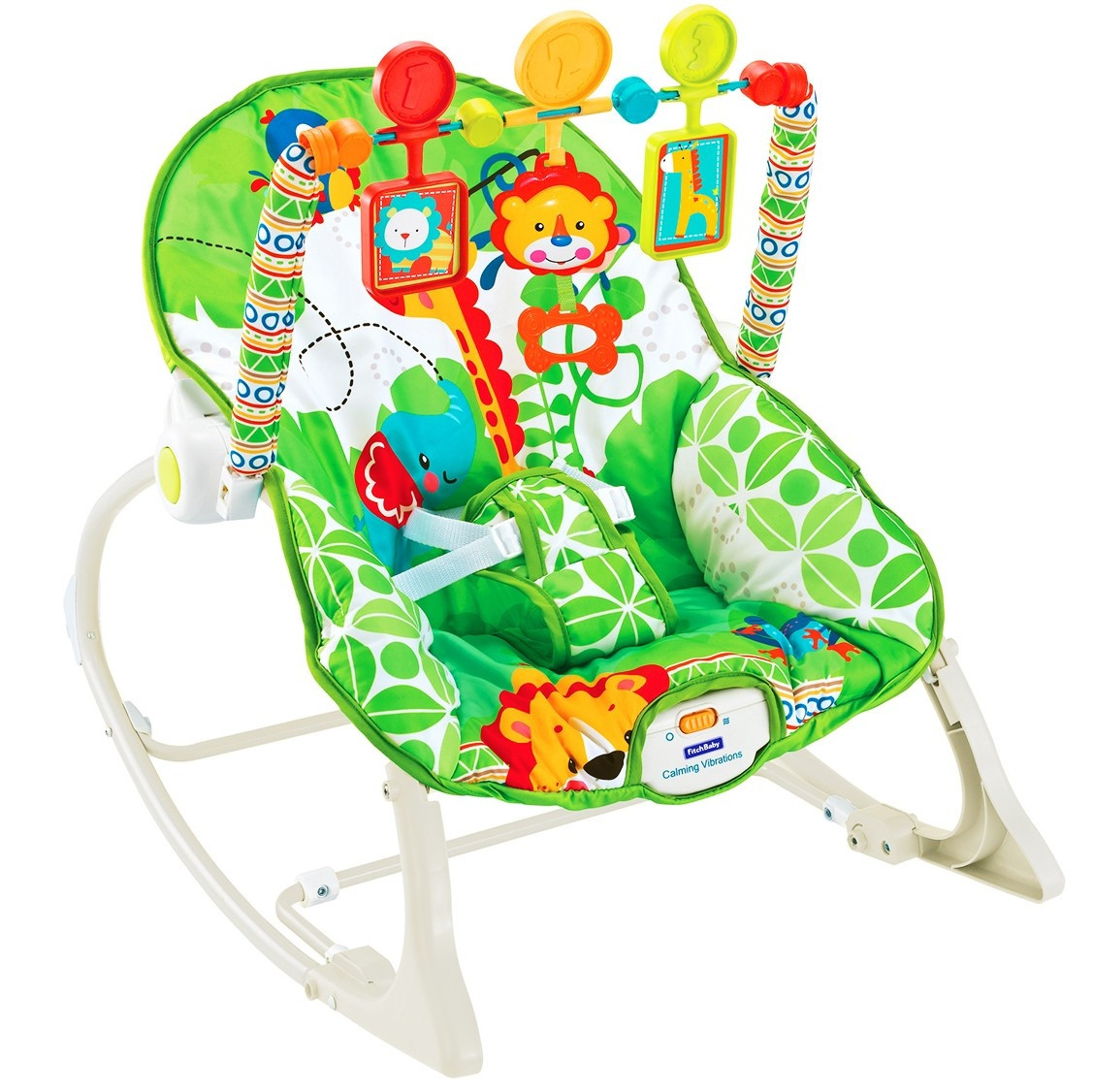 Berço com vibrações e brinquedos sonoros