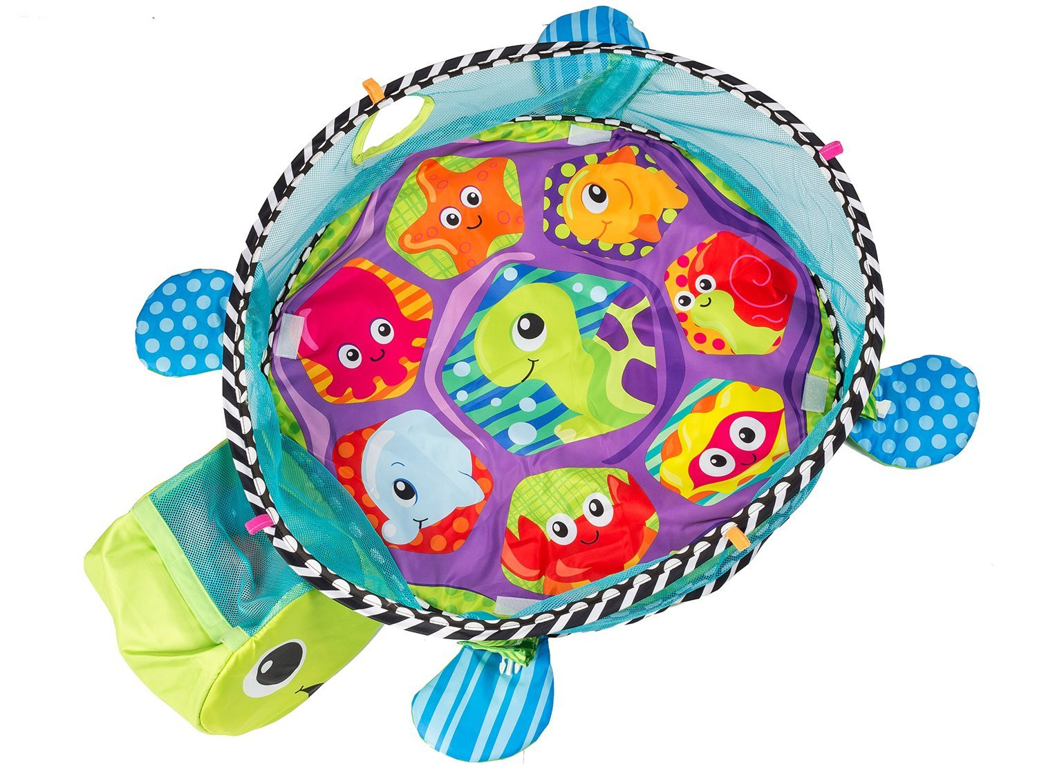 Playmat colorido com brinquedos e bolas