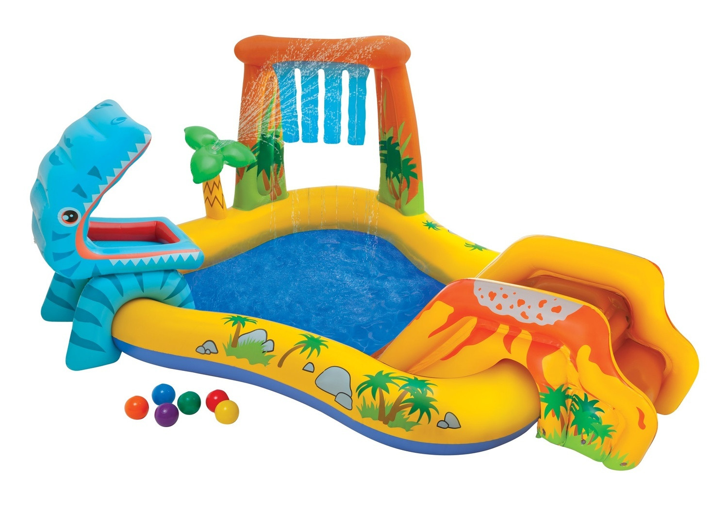 Inflatable Dinosaur Pool with Slide