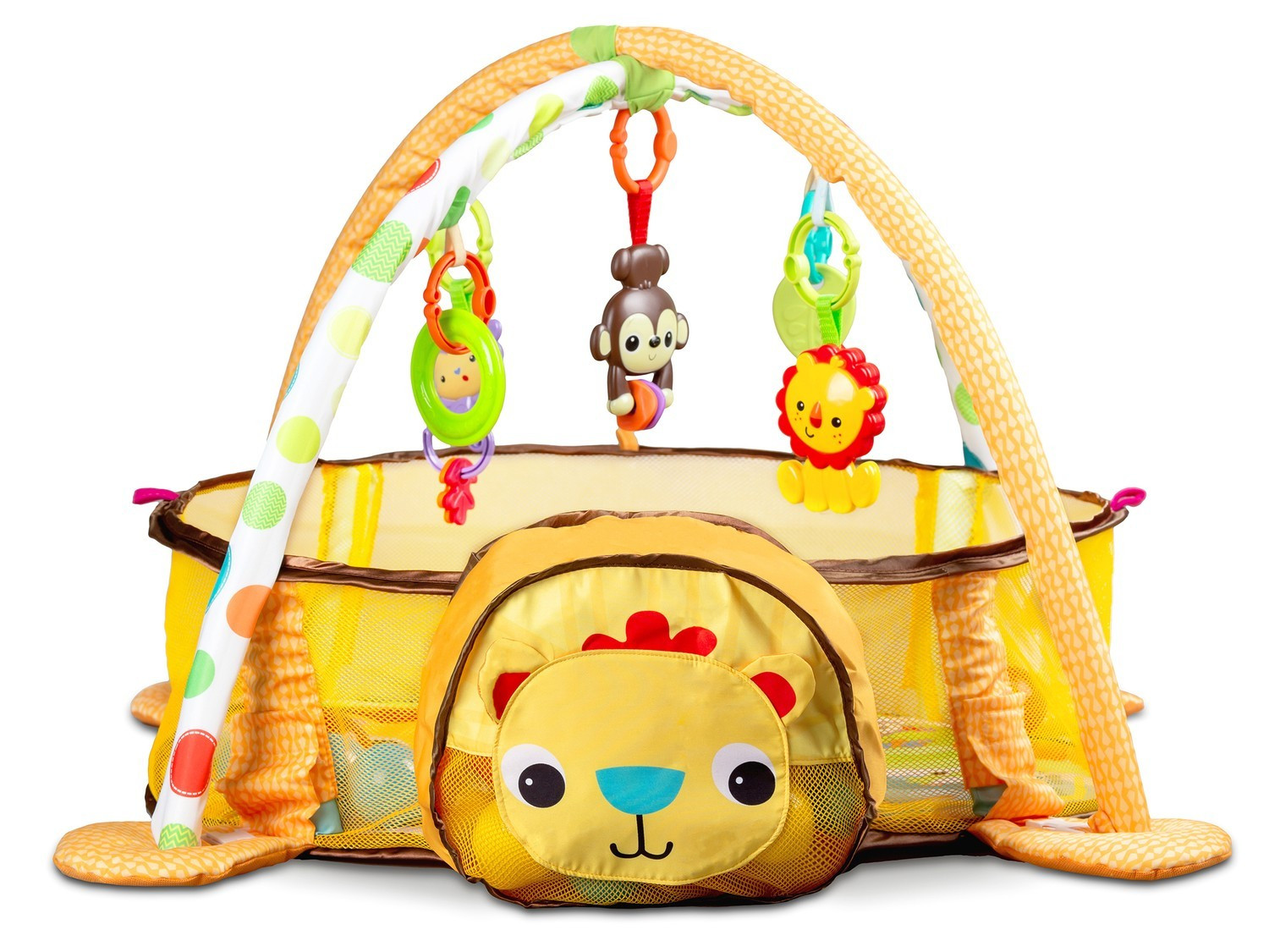 Tapete de bebê colorido com brinquedos e bolas