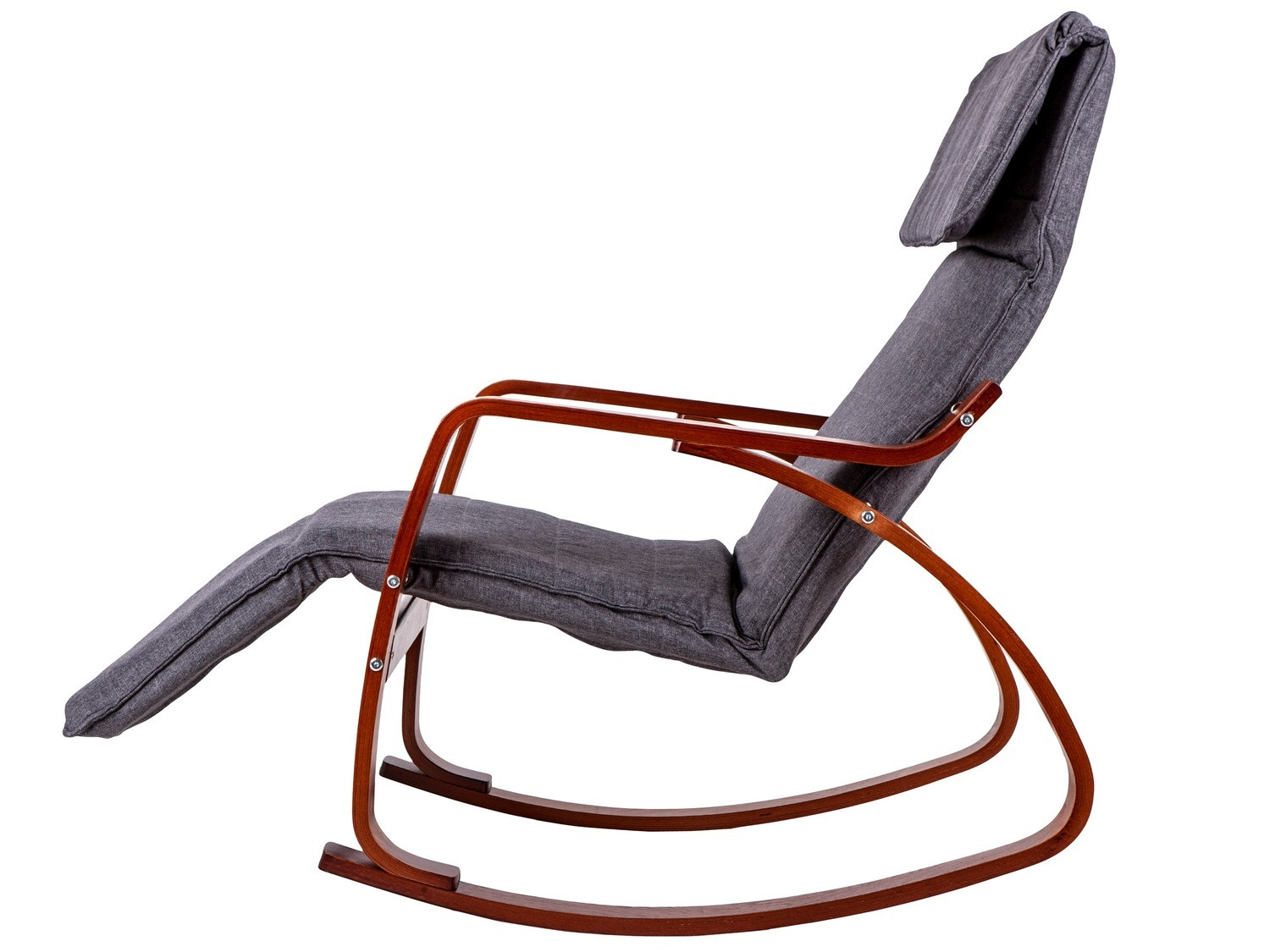 Mecedora ajustable gris con reposapiés, funda lavable