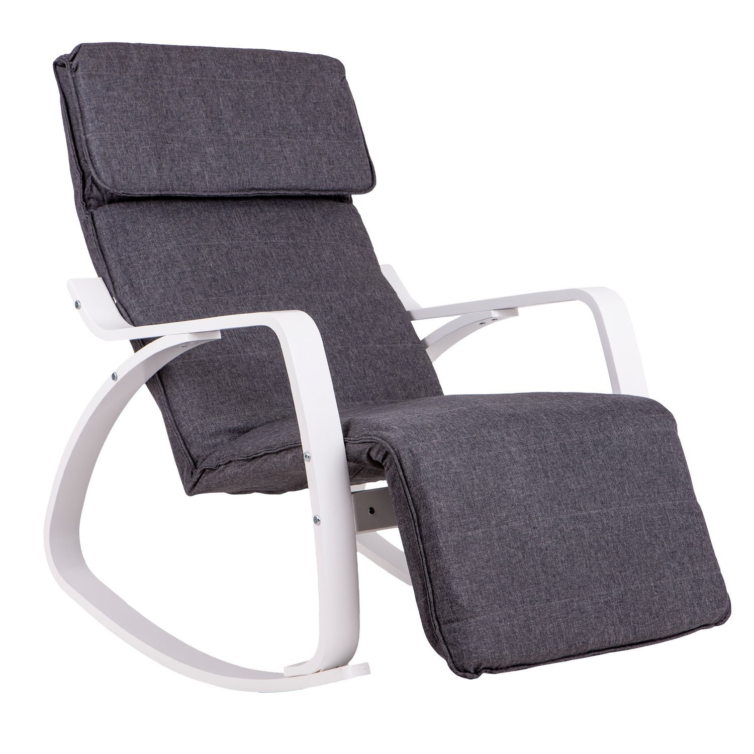 Cómoda mecedora con reposapiés y funda lavable.