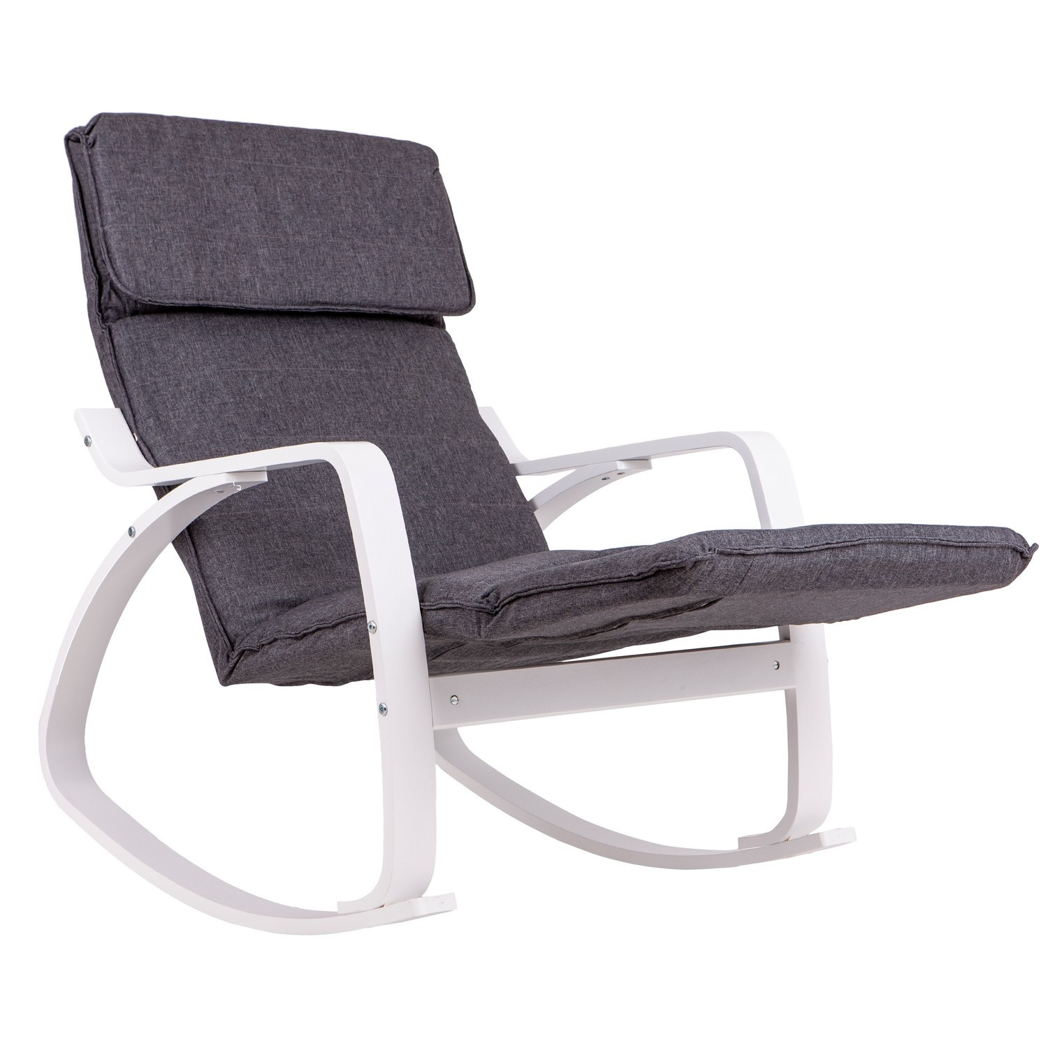 Cómoda mecedora con reposapiés y funda lavable.