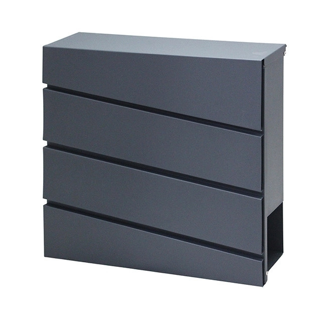 Modern galvanized mailbox with newspaper holder