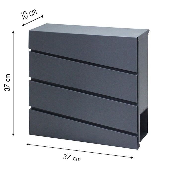 Modern galvanized mailbox with newspaper holder