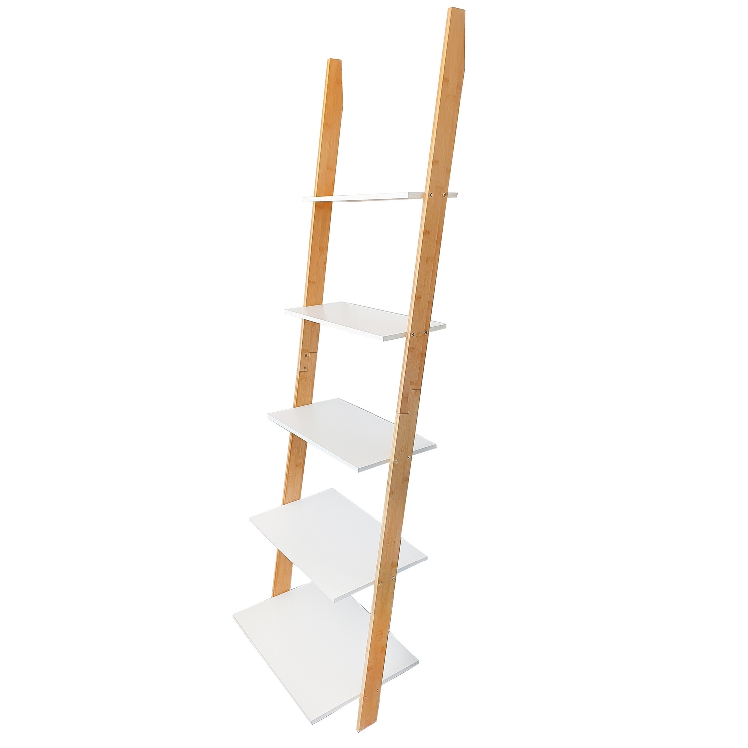 Libreria Step - 5 ripiani, design moderno, bambù/MDF