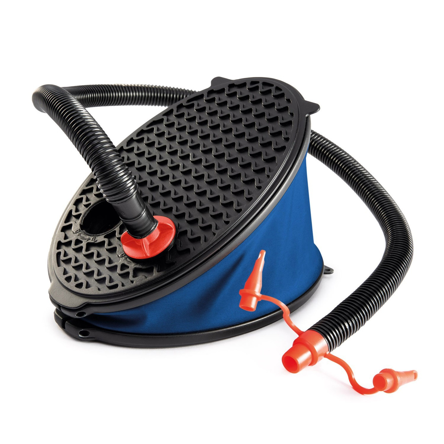 Foot pump with pump-down function and 3 nozzles