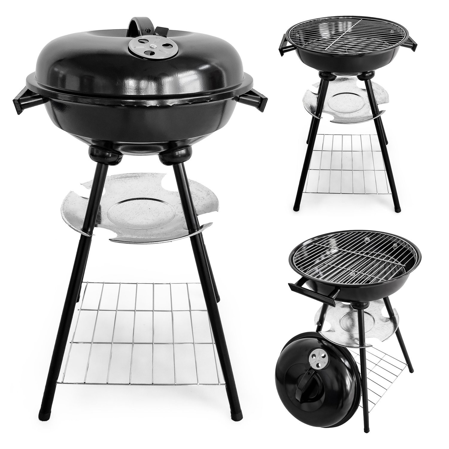 Robuster Gartengrill mit Ventilen und Ablage