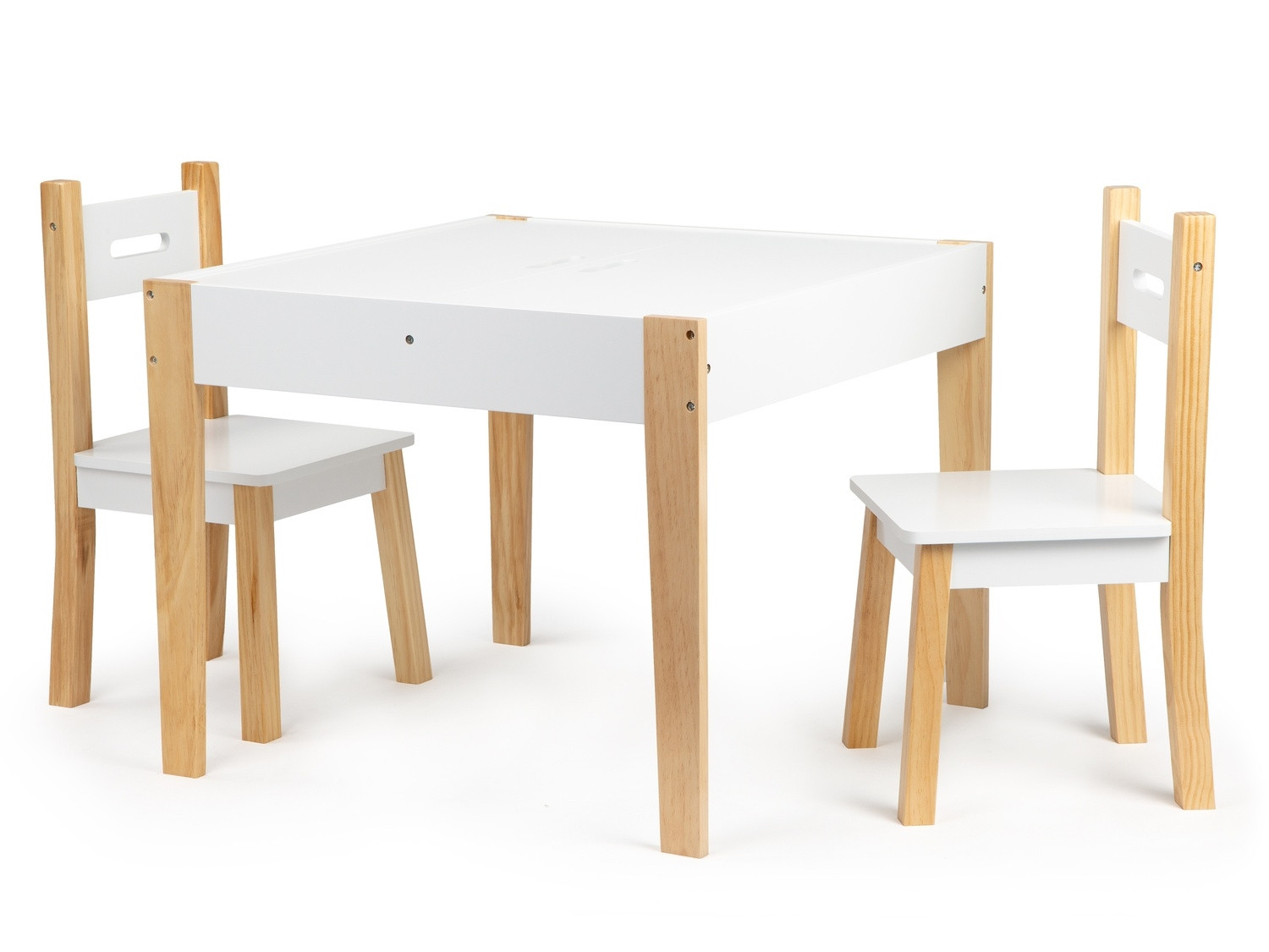 Children's Table & Chairs Set - Pine, Storage, Removable Top