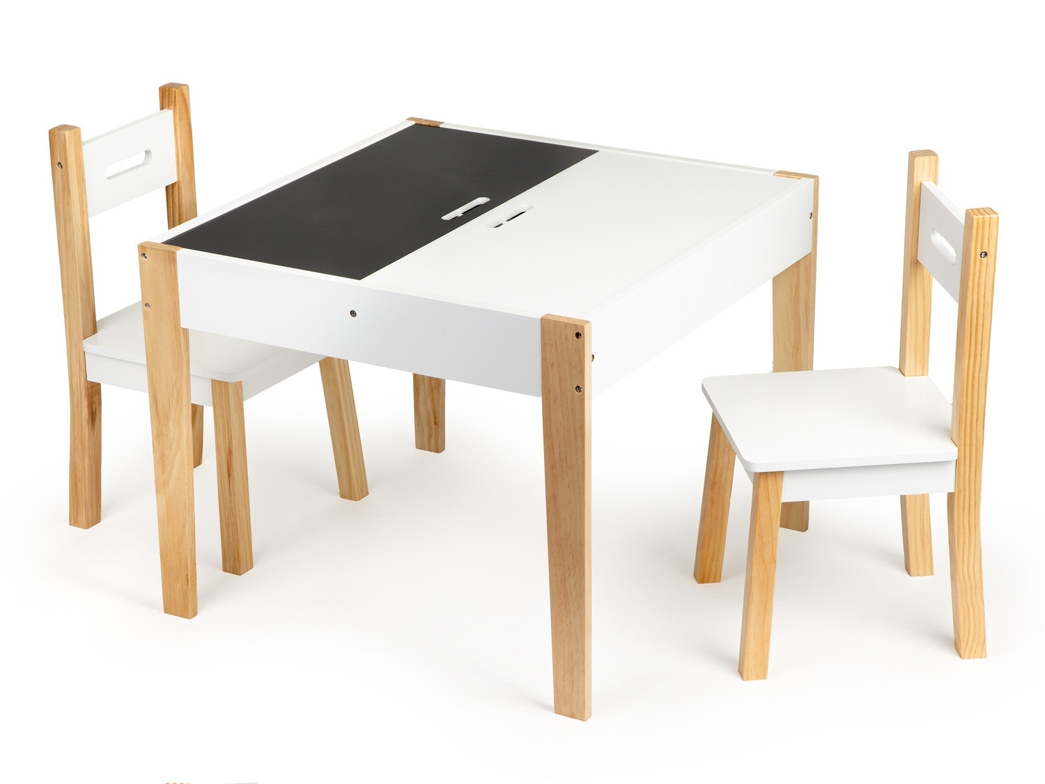 Children's Table & Chairs Set - Pine, Storage, Removable Top