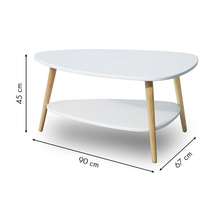 Table basse moderne : bois stable, surface de table spacieuse