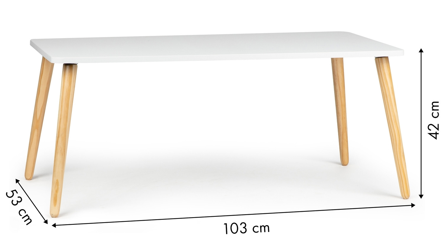 Mesa de Centro Moderna em MDF Branco com Furuben