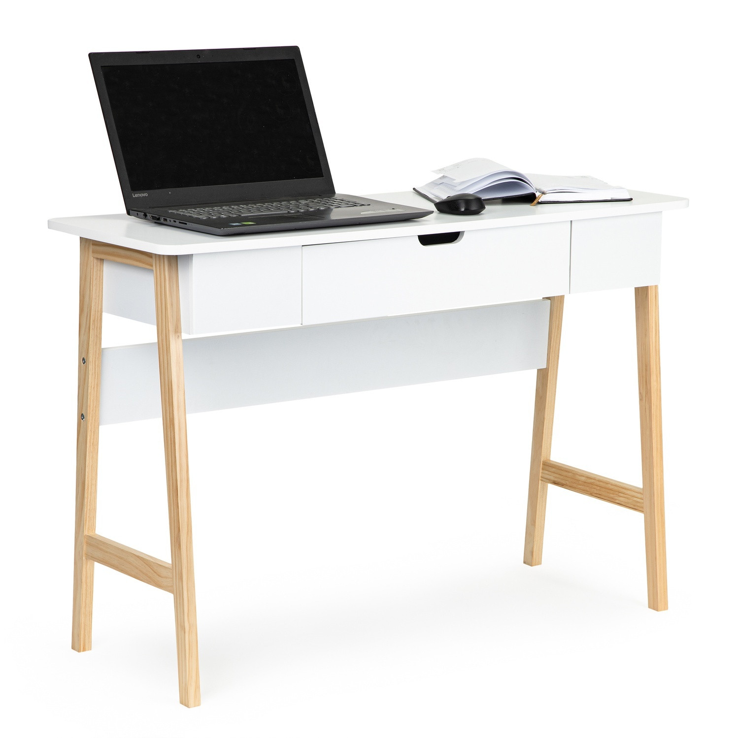 Multifunctioneel bureau in hout-wit design