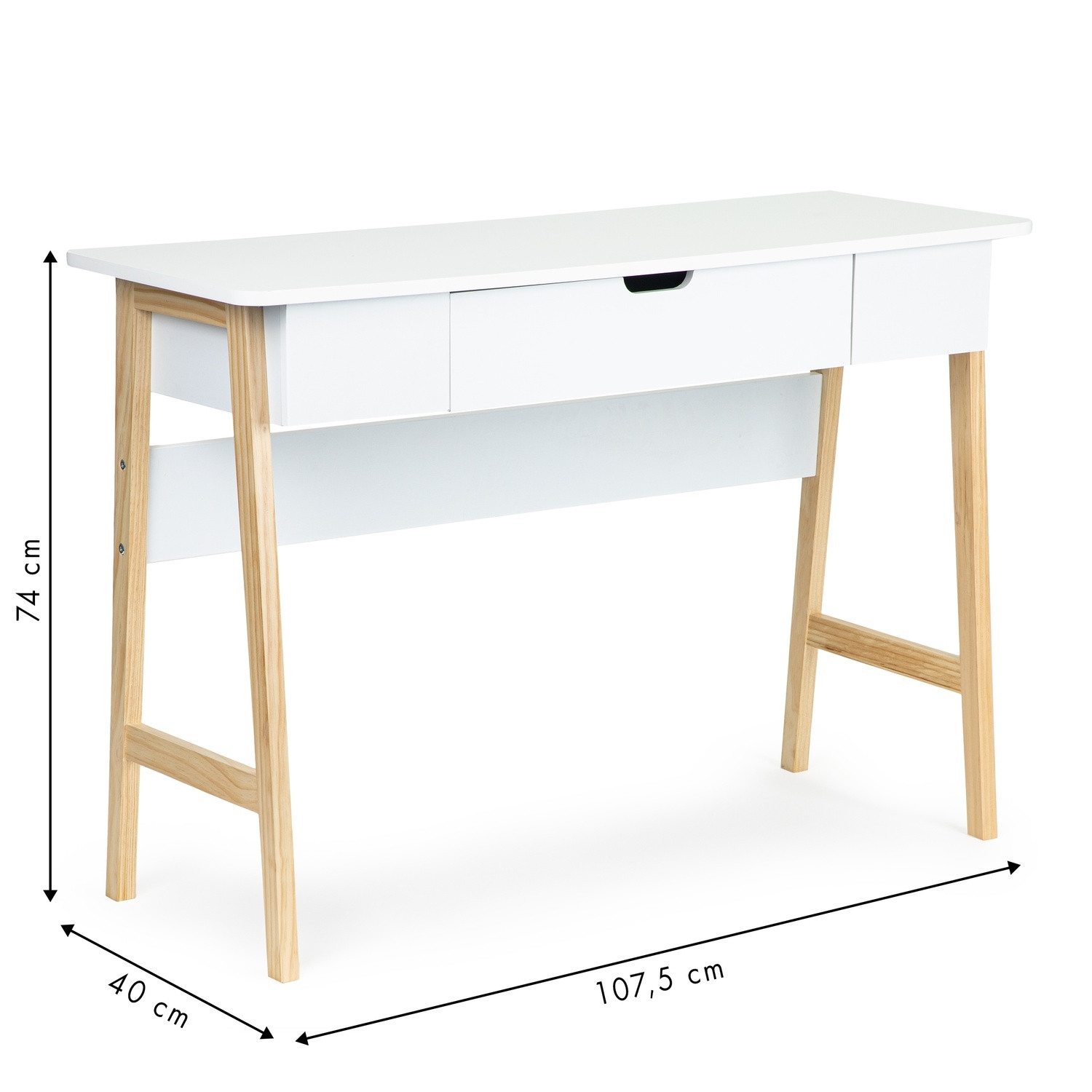 Mesa Multifuncional em Design Madeira e Branco
