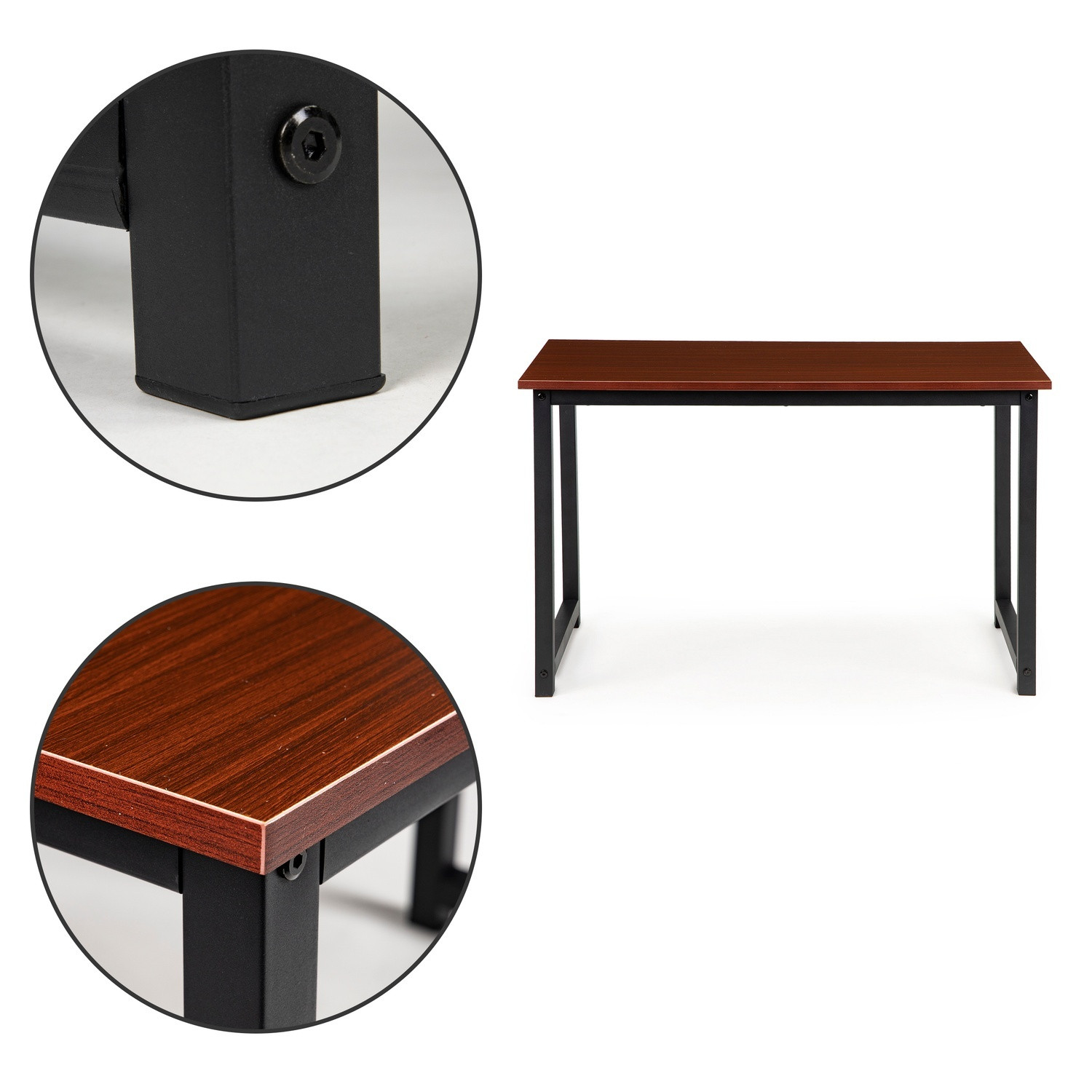 Large Computer Desk with Laminated Surface & Metal Legs